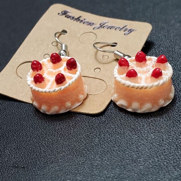 **Sale** Peach colored cake earrings - Picture 1 of 5
